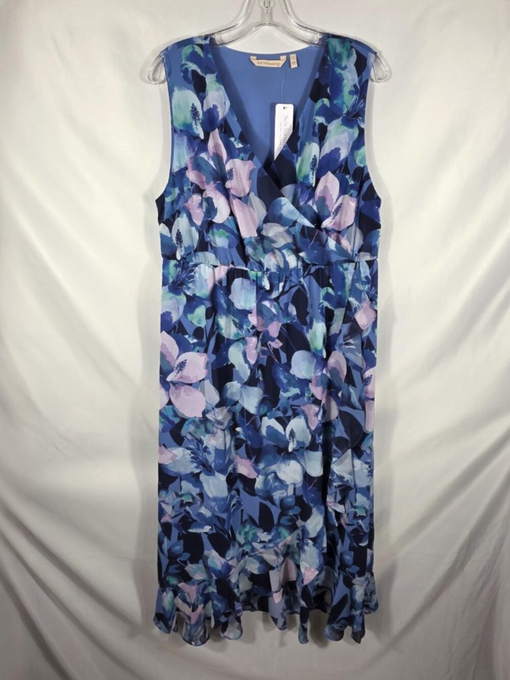 Soft Surrounds Ashlyn Sleeveless Maxi Dress Size Large Blue & Purple Floral NEW